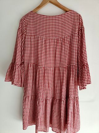 Vestido Zara cuadros vichy rojo