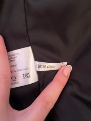 Abrigo acolchado negro piel zorro azul - Talla M