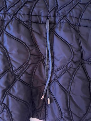 Abrigo acolchado negro piel zorro azul - Talla M
