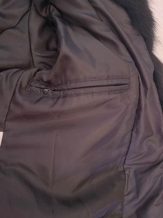 Abrigo acolchado negro piel zorro azul - Talla M
