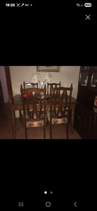 Juego de comedor madera - 6 sillas