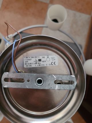Lámpara techo 5 luces acero