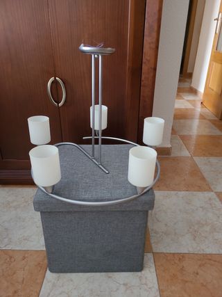 Lámpara techo 5 luces acero