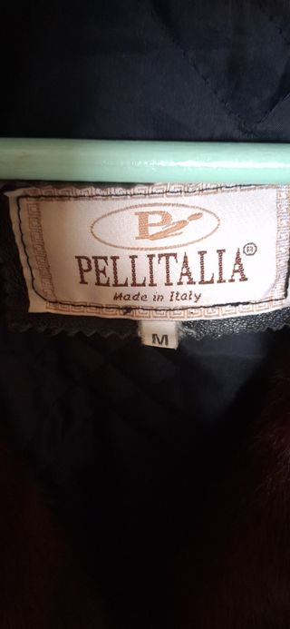 Cappotto lungo in vera pelle nero con pelliccia