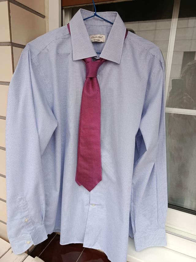 Camisa Emidio tucci cuadros azul