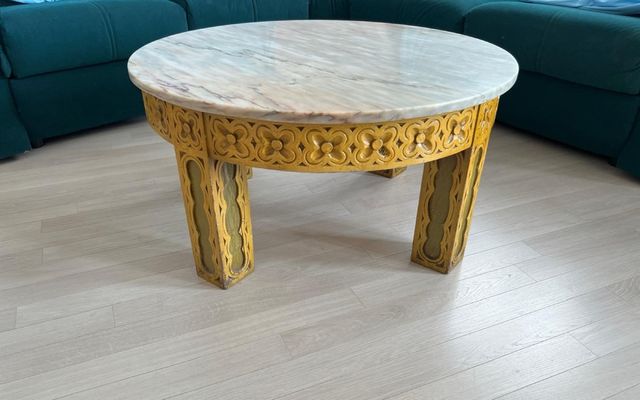 Mesa centro mármol-madera 