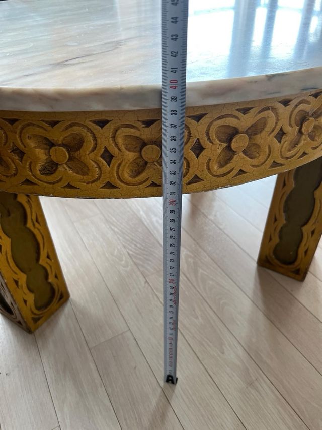 Mesa centro mármol-madera 