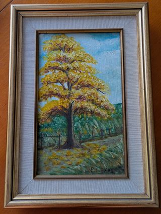 Cuadro al óleo - Árbol otoñal