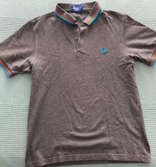 Polo Fred Perry L Slim gris azul