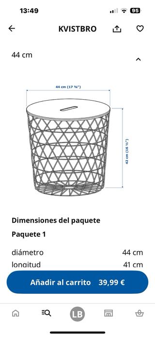 Mesita auxiliar IKEA blanca