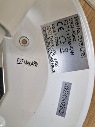 Plafón blanco 25cm - E27