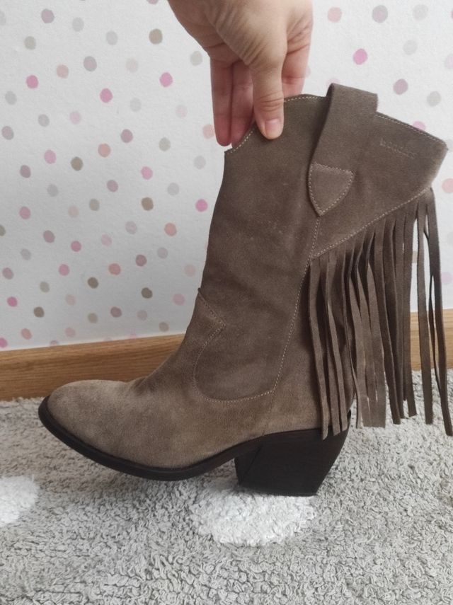 Botas WONDERS campera serraje (100% piel) marrón m