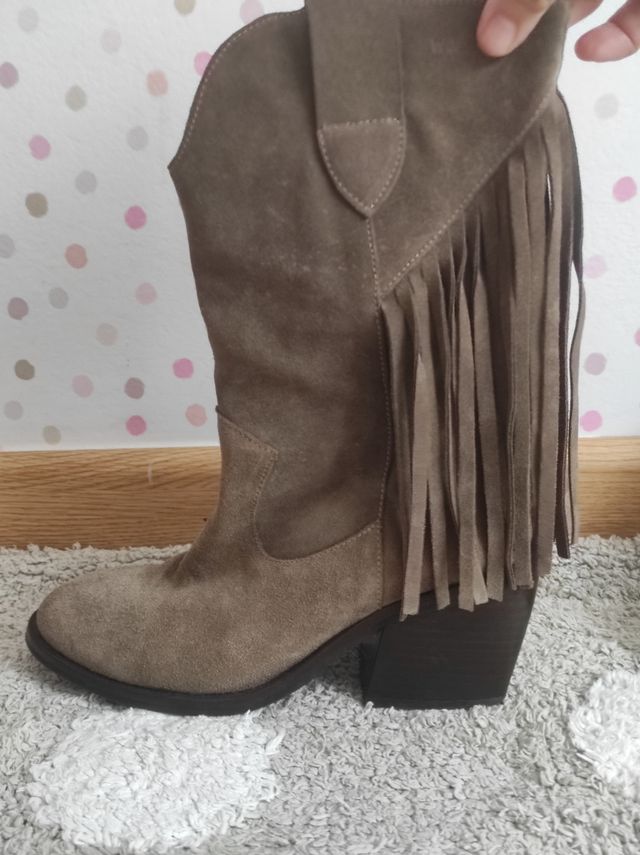 Botas WONDERS campera serraje (100% piel) marrón m