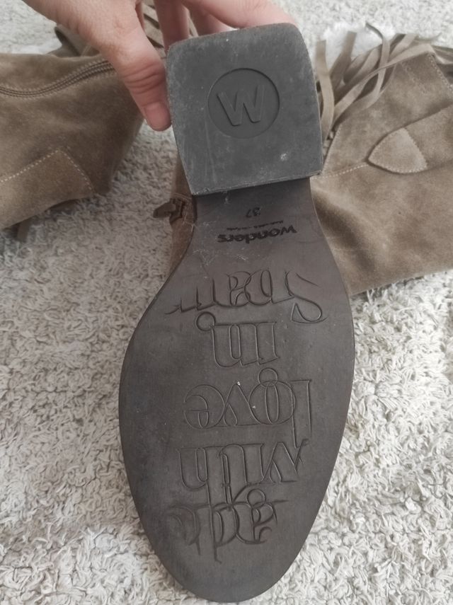 Botas WONDERS campera serraje (100% piel) marrón m