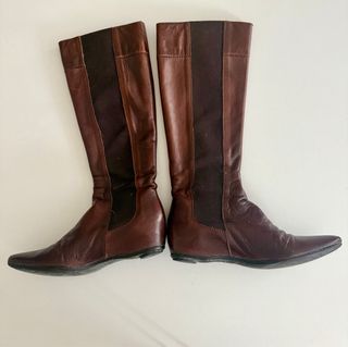Botas piel marrón, talla 37