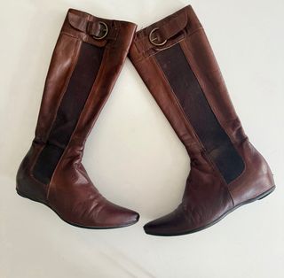 Botas piel marrón, talla 37