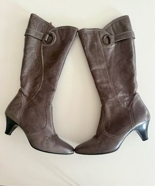 Botas piel marrón, talla 37
