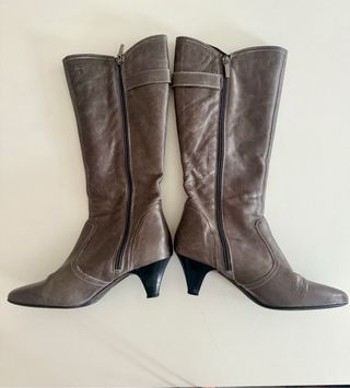 Botas piel marrón, talla 37