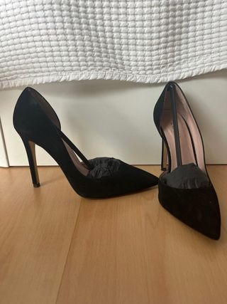 Salones de tacón de ante negro - LODI Talla 38