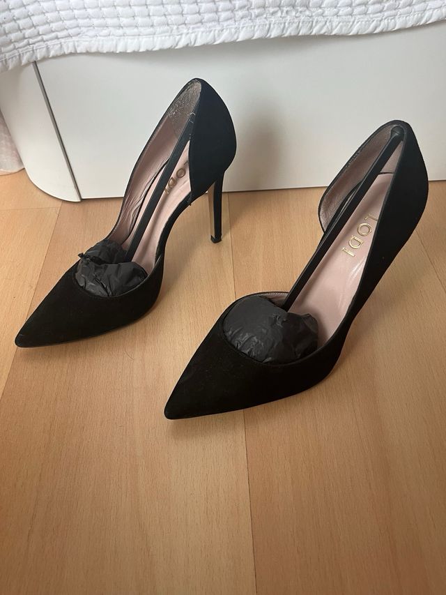 Salones de tacón de ante negro - LODI Talla 38