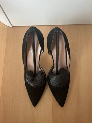 Salones de tacón de ante negro - LODI Talla 38