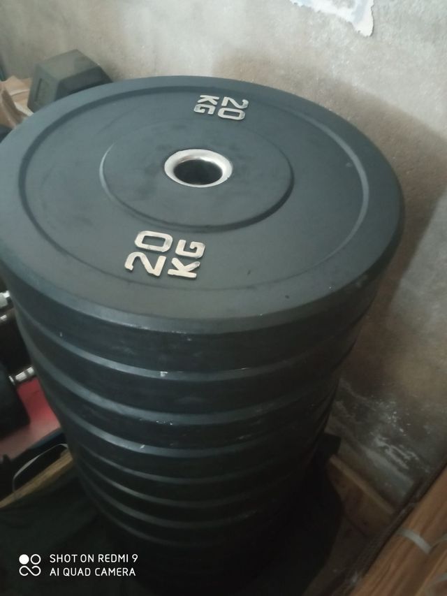 Dischi paraurti olimpici che ho di vari pesi