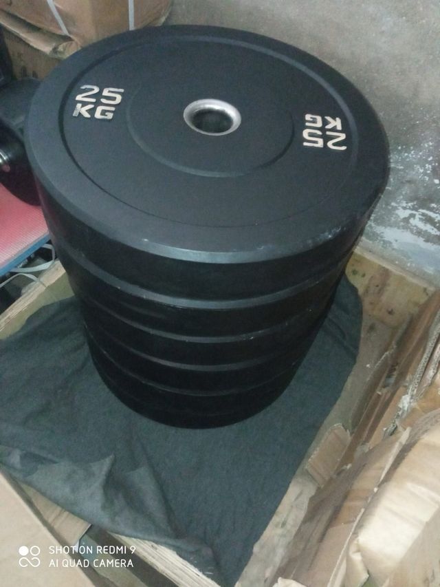 Dischi paraurti olimpici che ho di vari pesi