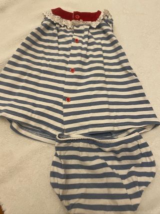 Vestido niña rayas azul blanco (Pili Carrera)
