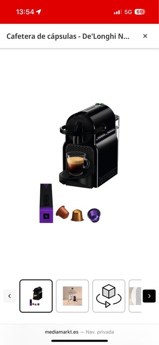 Cafetera Nespresso DeLonghi