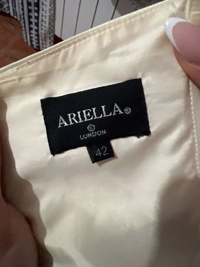 Vestido largo blanco&negro T42