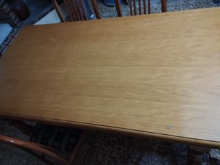 Mesa Comedor, librería de Pino y 6 sillas