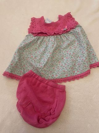 Vestido niña bebé + braguita