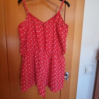 Pack 2 Monos rojo lunares y gris 