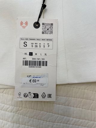 Americana Zara blanca talla S - Nueva con etiqueta