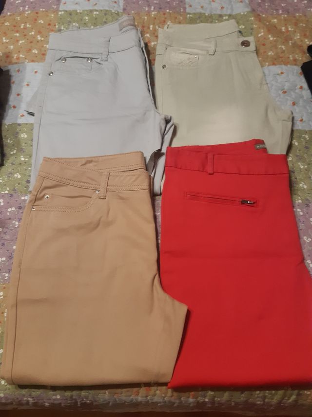4 Pantalones Mujer T40 -7 e cada uno 