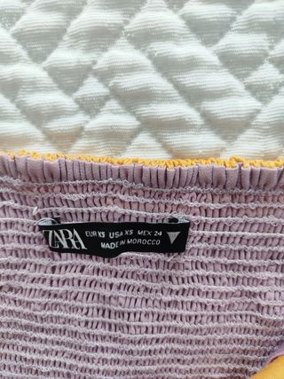 Top Zara rayas amarillo-morado