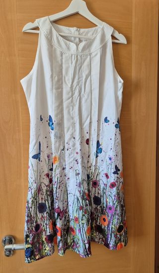 Vestido blanco estampado flores