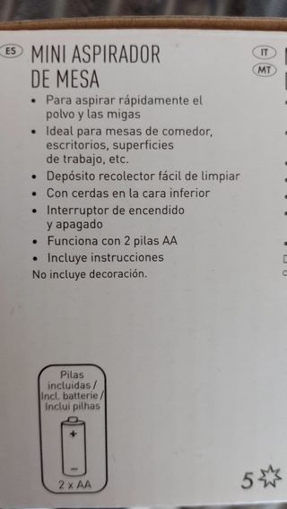 Aspirador mini portátil a pilas