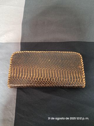 Monedero Piel Serpiente sintentico Marrón