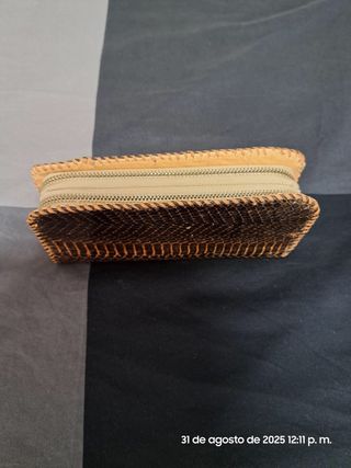 Monedero Piel Serpiente sintentico Marrón