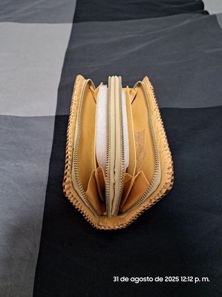 Monedero Piel Serpiente sintentico Marrón