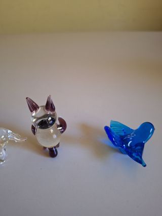 3 animaletti vetro colorato