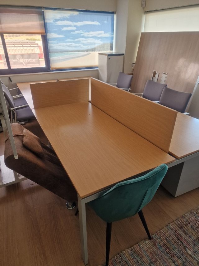Mesa oficina 4 puestos - madera