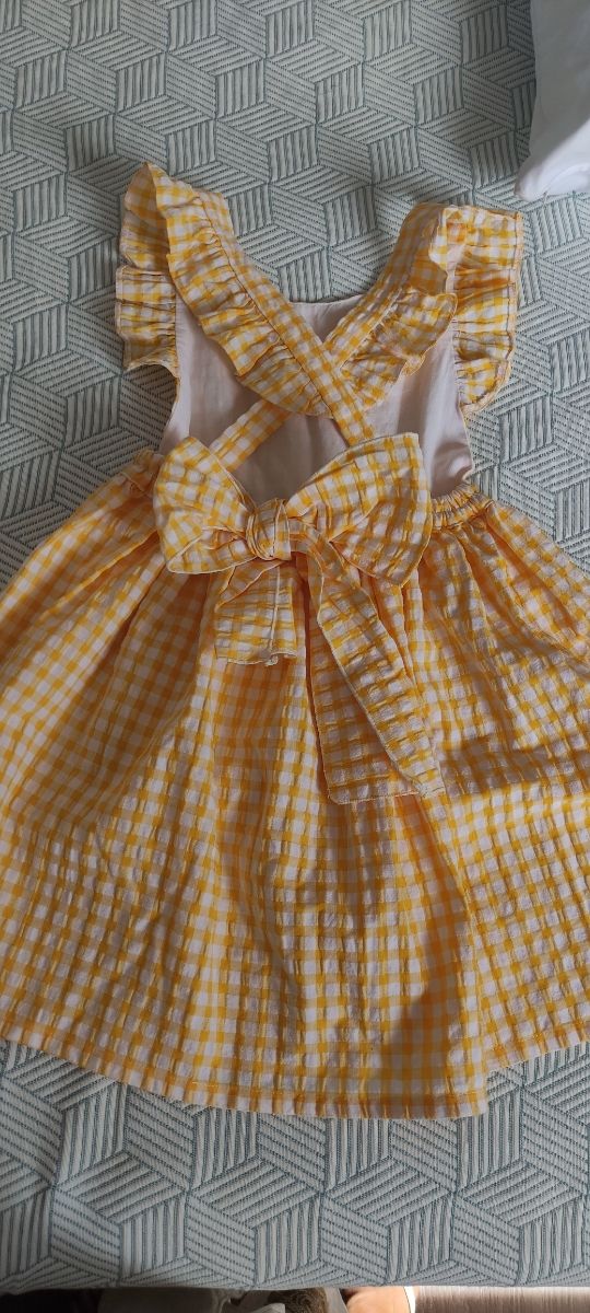 Vestido niña vichy amarillo - 6 años