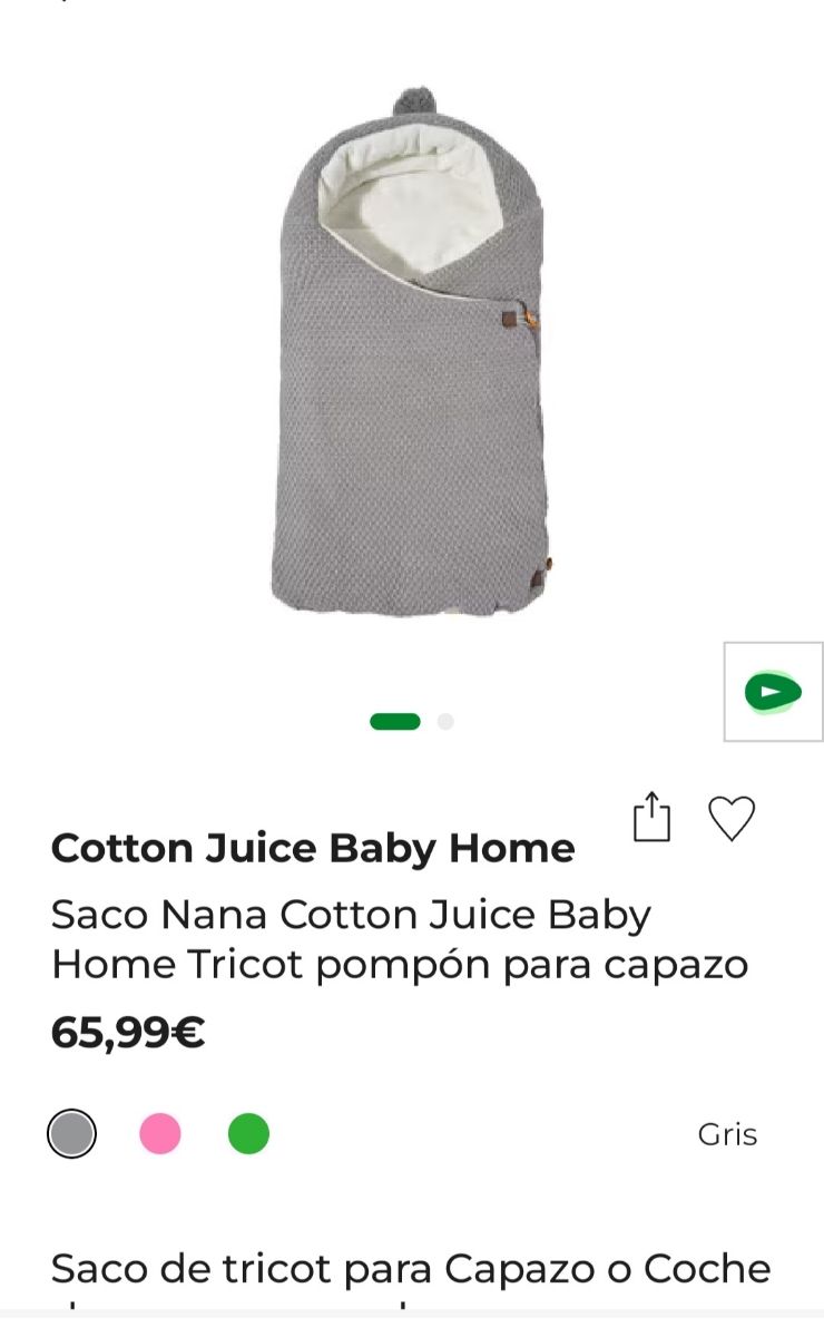 Cotton Juice Baby Home Saco Para Capazo Corte Ingles Juice Baby