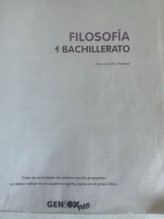 Filosofía 1º Bachillerato. Libro del estudiante...
