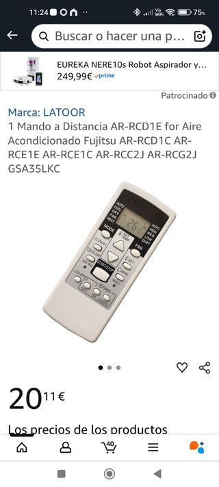 Mando Fujitsu Aire Acondicionado
