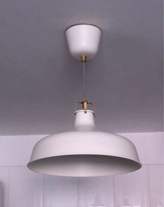 Lámpara techo metal blanco vintage