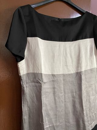 Vestido S / M ZARA elegante blanco negro gris 