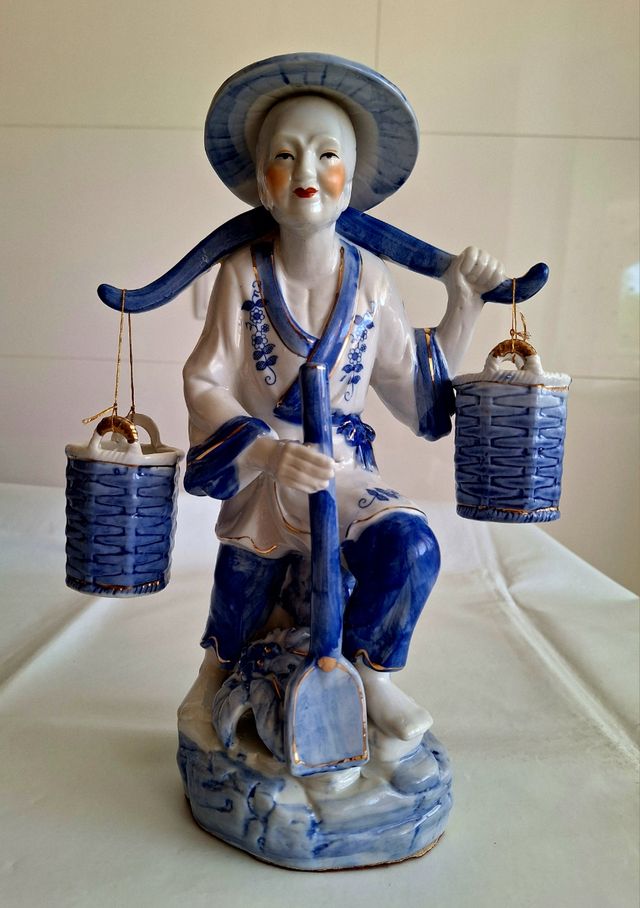 2 Figuras porcelana ancianos pescadores